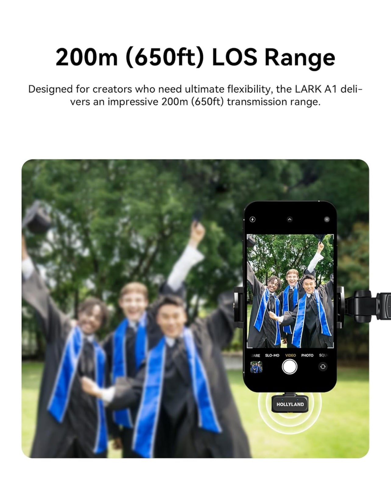 Hollyland Lark A1 Wireless Lavalier Microphone System – Dual Transmitters with Noise Cancellation