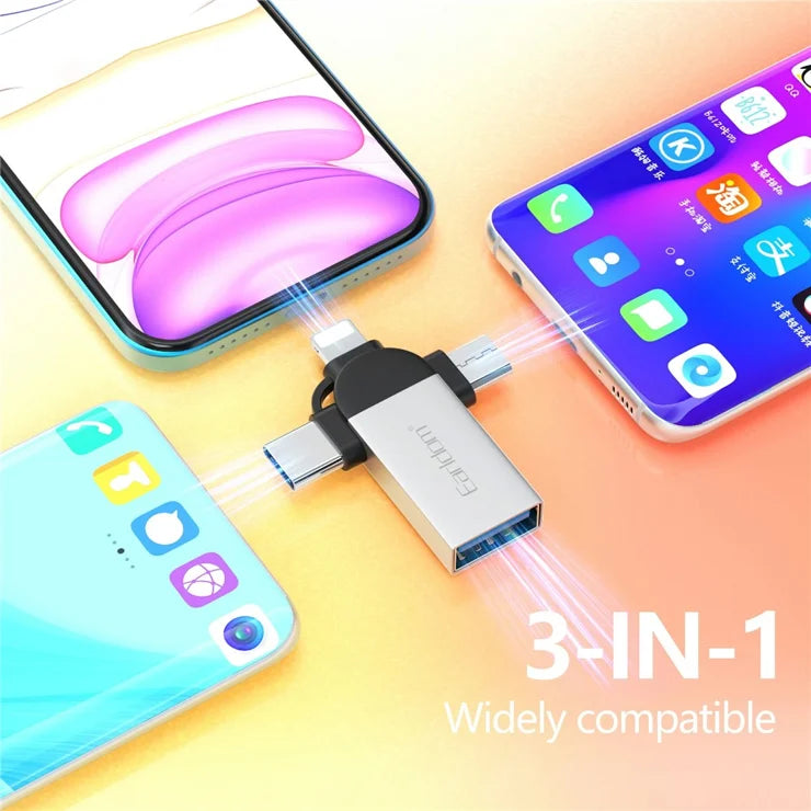 Earldom 3in1 OTG+USB To Iphone/Micro/Type-C Adapter