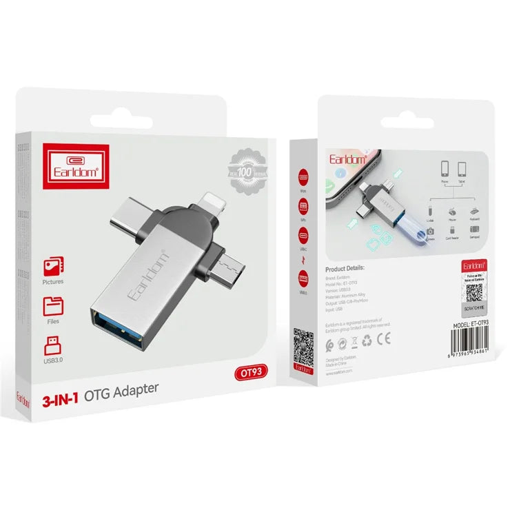 Earldom 3in1 OTG+USB To Iphone/Micro/Type-C Adapter