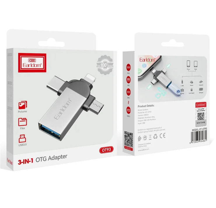 Earldom 3in1 OTG+USB To Iphone/Micro/Type-C Adapter