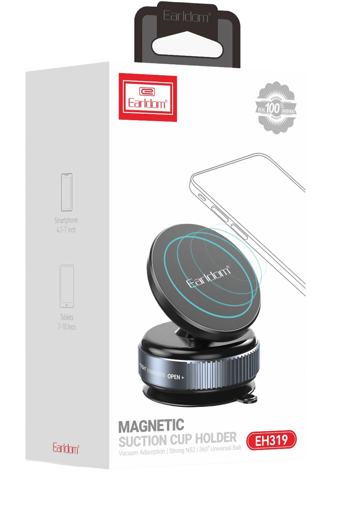 EARLDOM EH319 Adjustable Suction Cup Magnetic Car Holder