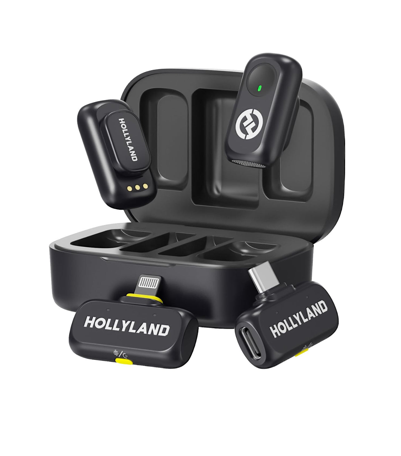 Hollyland Lark A1 Wireless Lavalier Microphone System – Dual Transmitters with Noise Cancellation