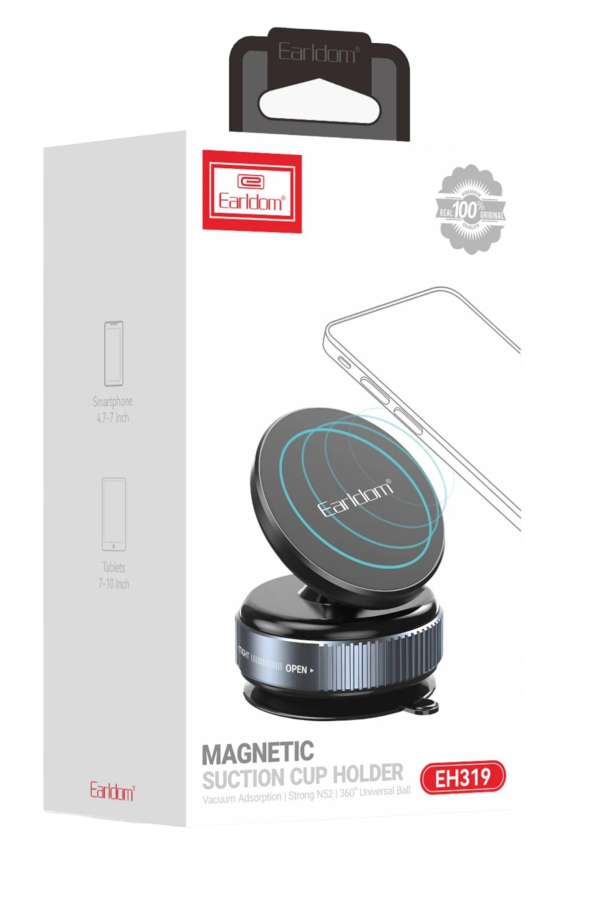 EARLDOM EH319 Adjustable Suction Cup Magnetic Car Holder