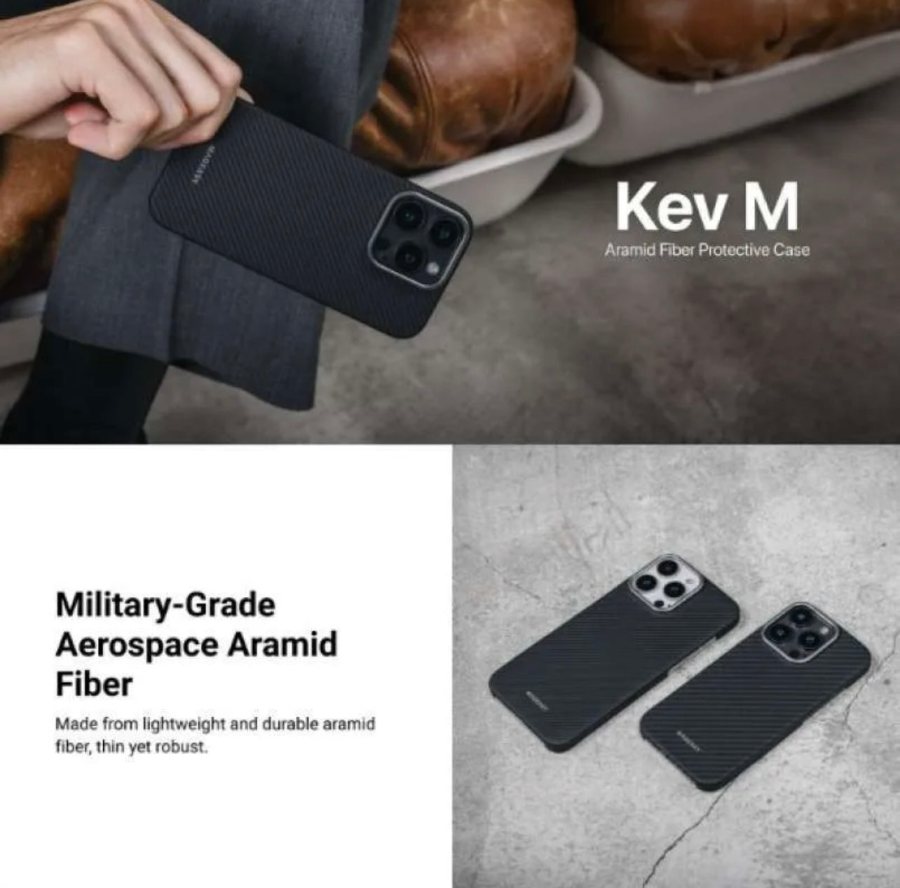 MagEasy Kev M Armaid Fiber Case iPhone 16 Pro/ 16 Pro Max 600D Black