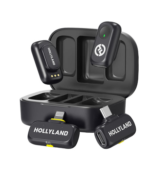 Hollyland Lark A1 Wireless Lavalier Microphone System – Dual Transmitters with Noise Cancellation